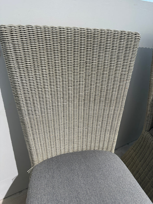 Handwoven Green Wicker Dining Chair