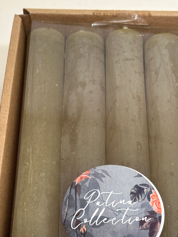 Powder Green Taper Candles – Set of 12