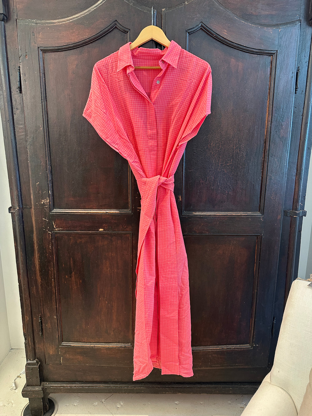 Rose Check Shirt Caftan