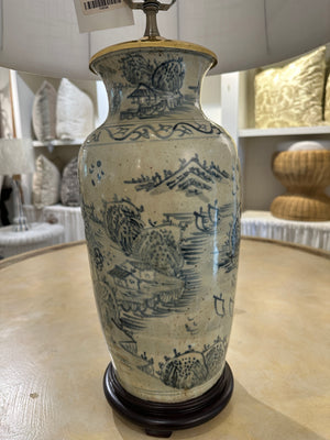 Oriental Blue & Cream Table Lamp