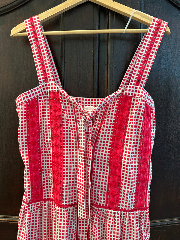Cassiopea Long Dress Strawberry Check