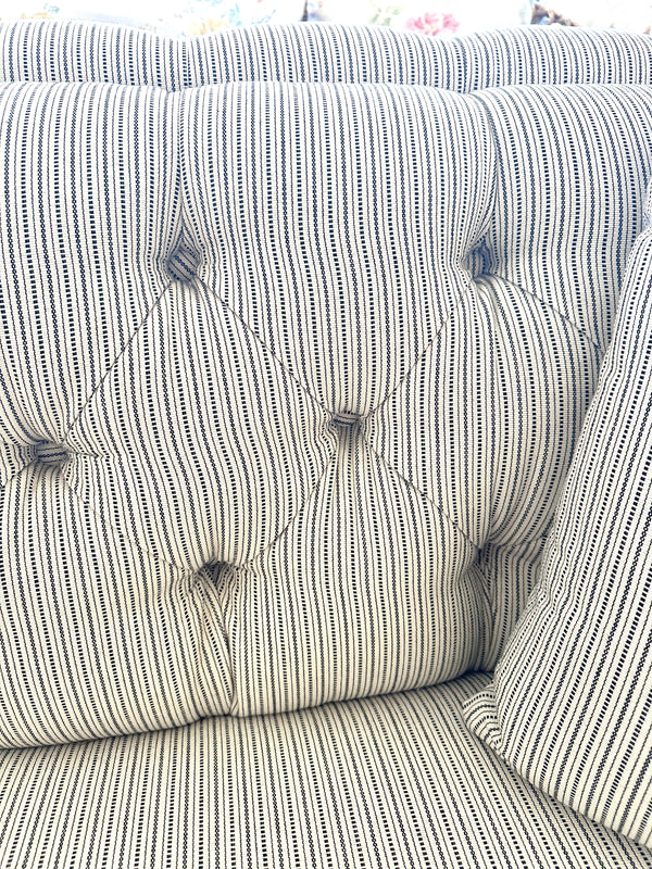 Elizabeth Ticking Stripe Tufted Sofa