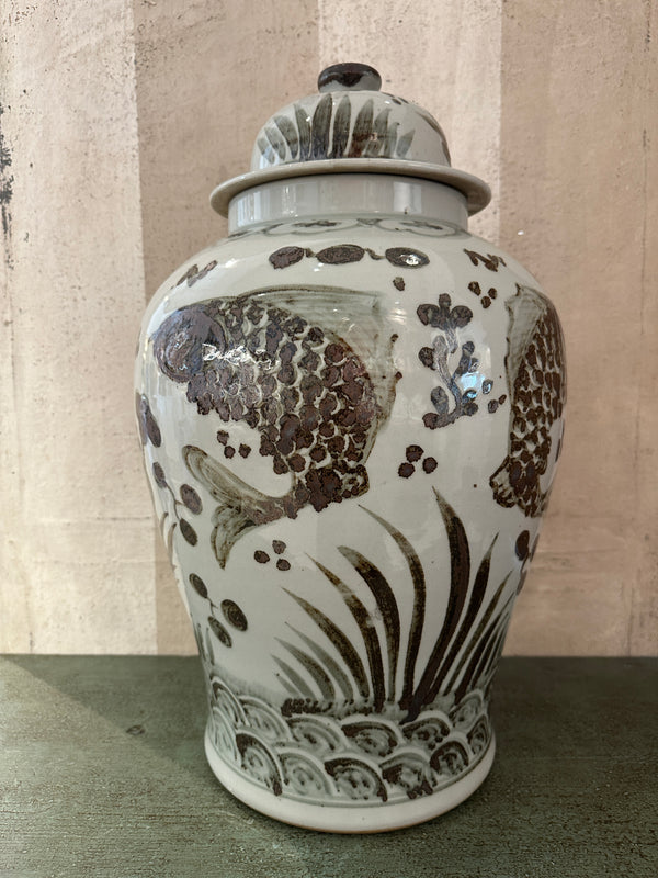 Sienna Koi Ginger Jar