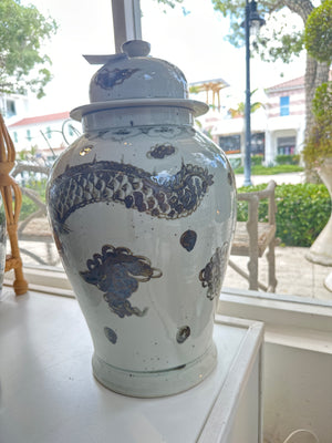Sable Dragon Brushstroke Urn