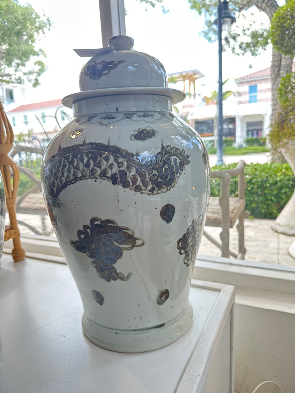 Sable Dragon Brushstroke Urn