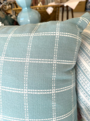 Outdoor Square Blue/White Pillow