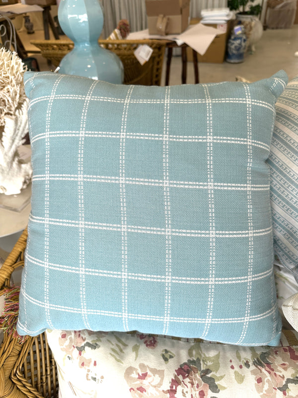 Outdoor Square Blue/White Pillow