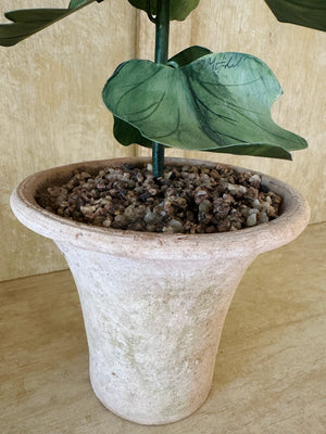 Metal Hollyhock Flower Sculpture