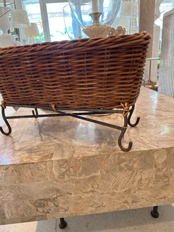 Wicker Planter w/ Metal Legs