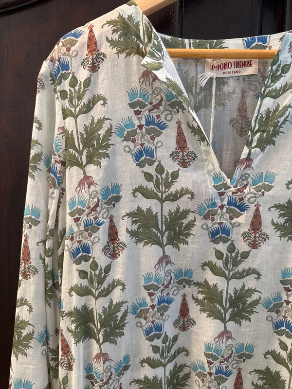 Persian Botanic Jenna Ivory Cotton Caftan