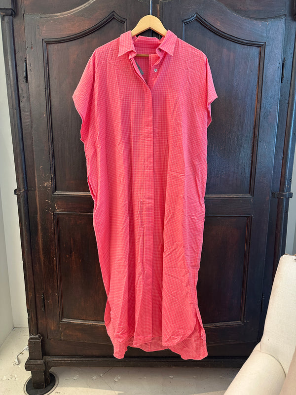 Rose Check Shirt Caftan