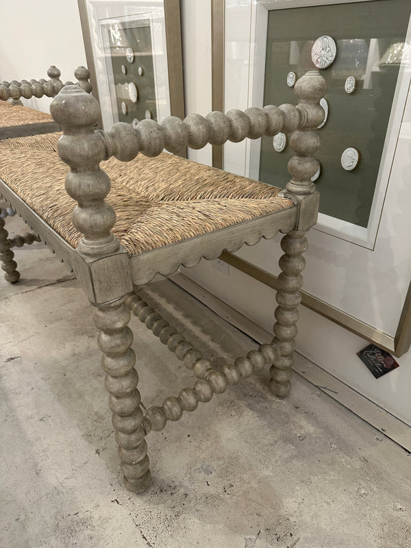 Acacia Grey Painted Bench, Single
