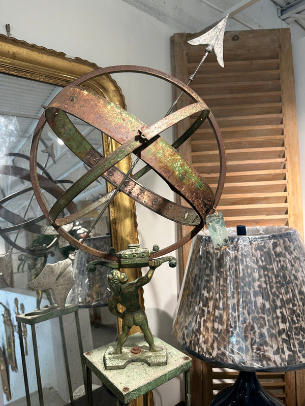 Vintage French Copper & Iron Armilary