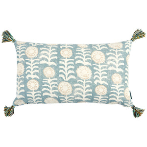 Blue Vertical Floral Pillow