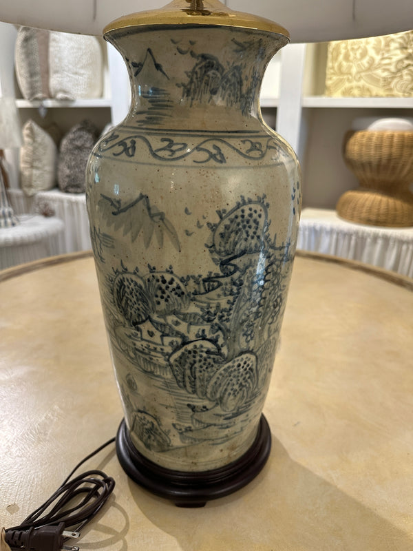 Oriental Blue & Cream Table Lamp
