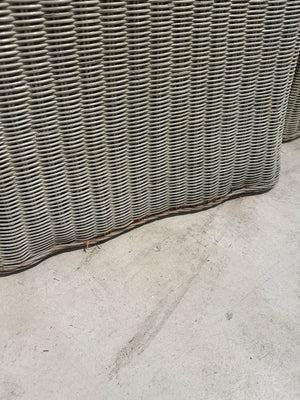Handwoven Green Wicker Dining Chair