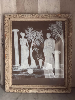 Silhouette in Santorini Artwork