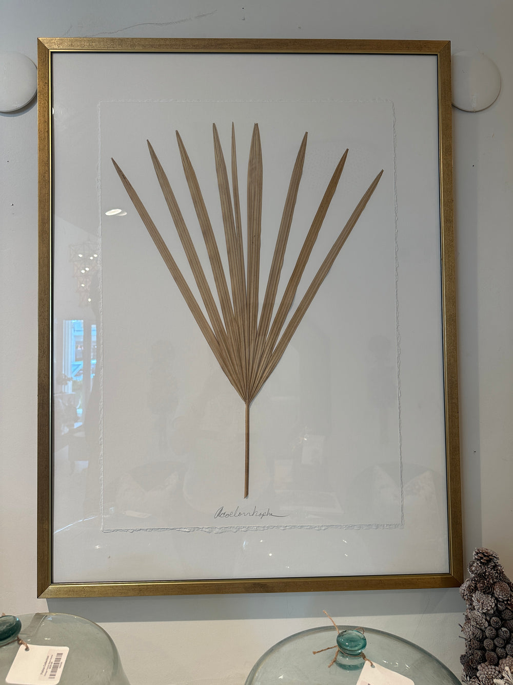 Natural Palm Frond Gold Frame