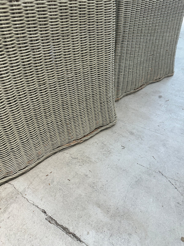 Handwoven Green Wicker Dining Chair