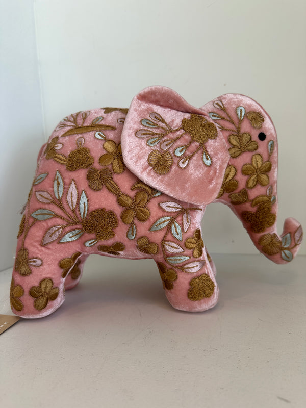 Embroidered Velvet Elephant