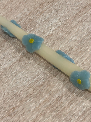 Fiore Blu Hand-Painted Candlestick- Set of 2