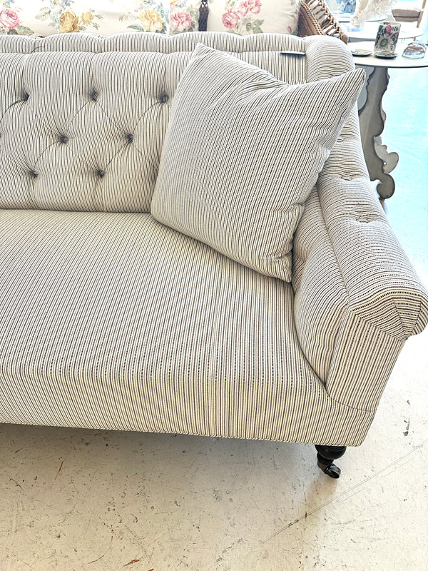 Elizabeth Ticking Stripe Tufted Sofa