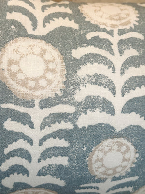 Blue Vertical Floral Pillow