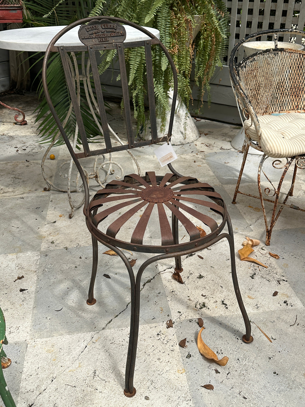 Bronze Garden Chair with Round Seat