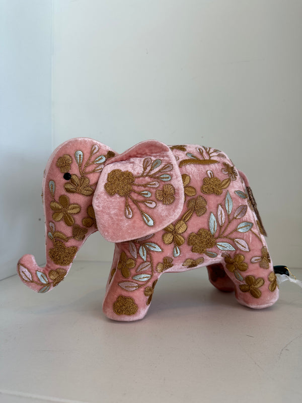 Embroidered Velvet Elephant