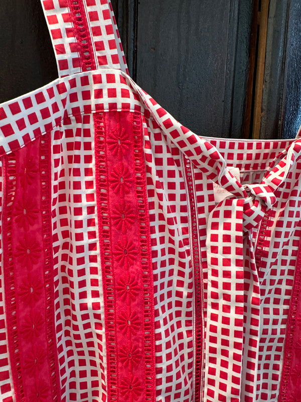 Cassiopea Long Dress Strawberry Check