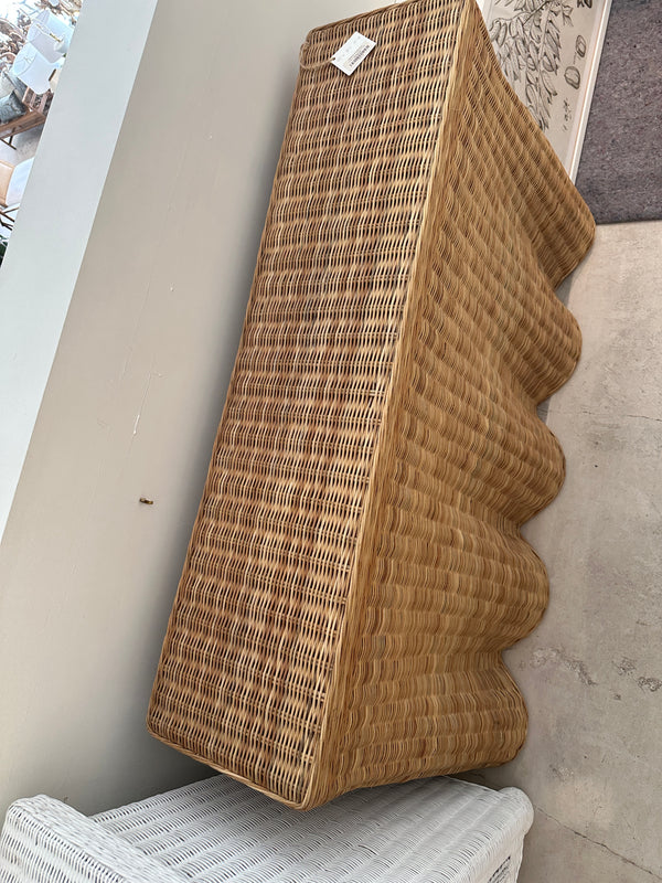 Wicker Scallop Console Table