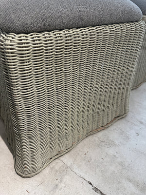 Handwoven Green Wicker Dining Chair