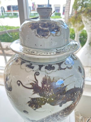 Sable Dragon Brushstroke Urn