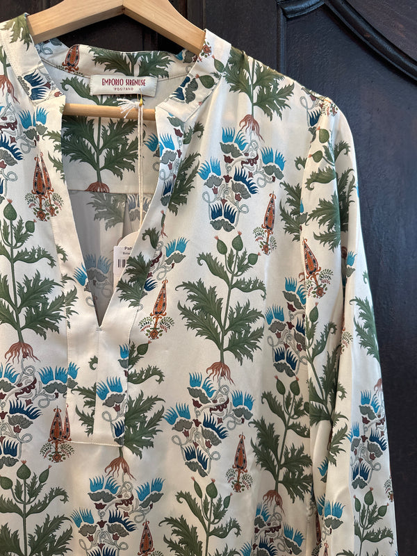 Persian Botanic Jenna Ivory Silk Caftan