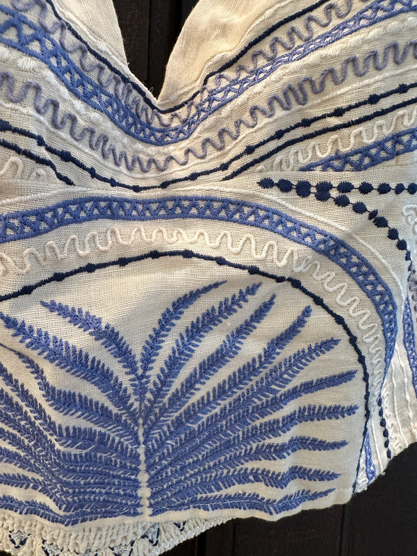 Elide Embroidered Top Ivory