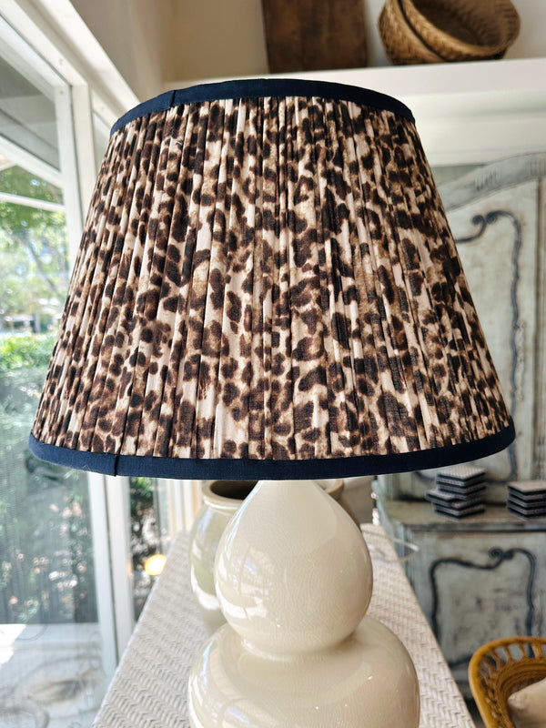 Navy Leopard Lampshade
