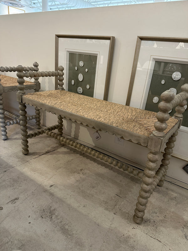 Acacia Grey Painted Bench, Single