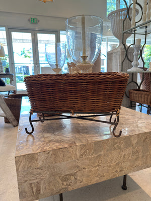 Wicker Planter w/ Metal Legs