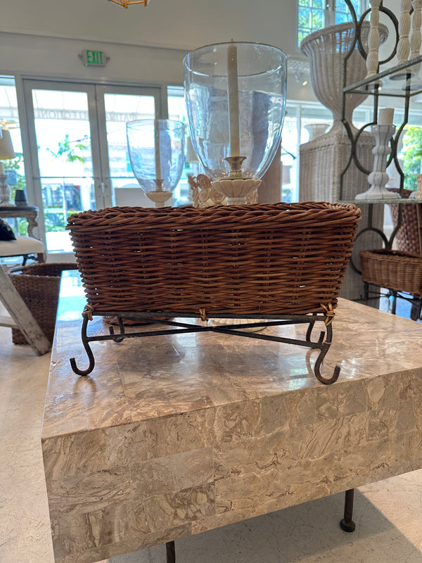 Wicker Planter w/ Metal Legs