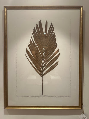 Dried Brown Leaf in Gold Frame