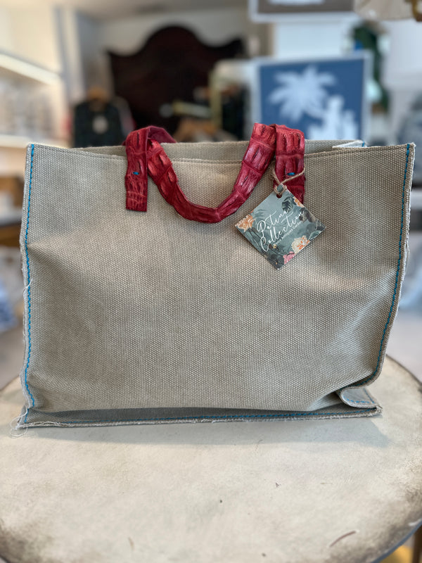 Croc Handle Tote Large