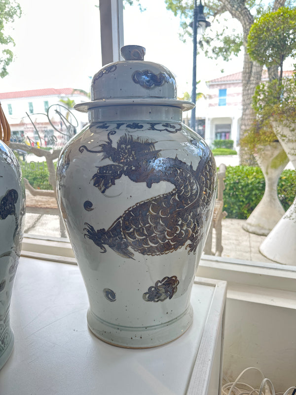 Sable Dragon Brushstroke Urn