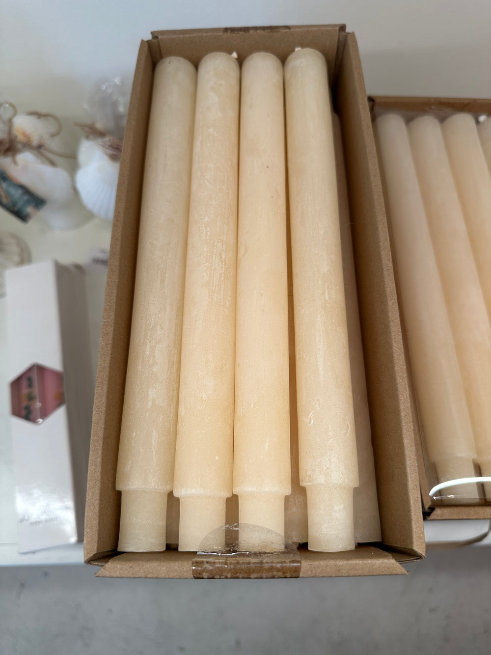 Cream Powder Taper Candles– Set of 12