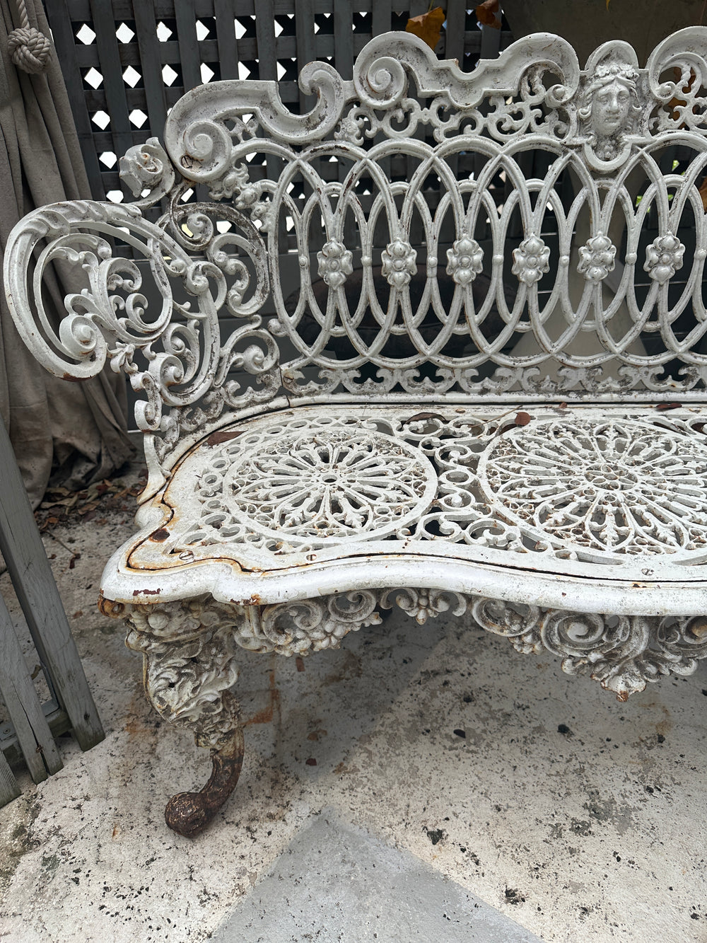 Antique French Iron Bench