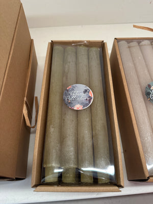 Powder Green Taper Candles – Set of 12