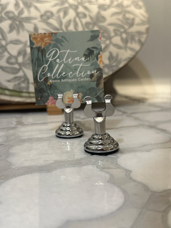 Silver Place Card Holder- Set of 4
