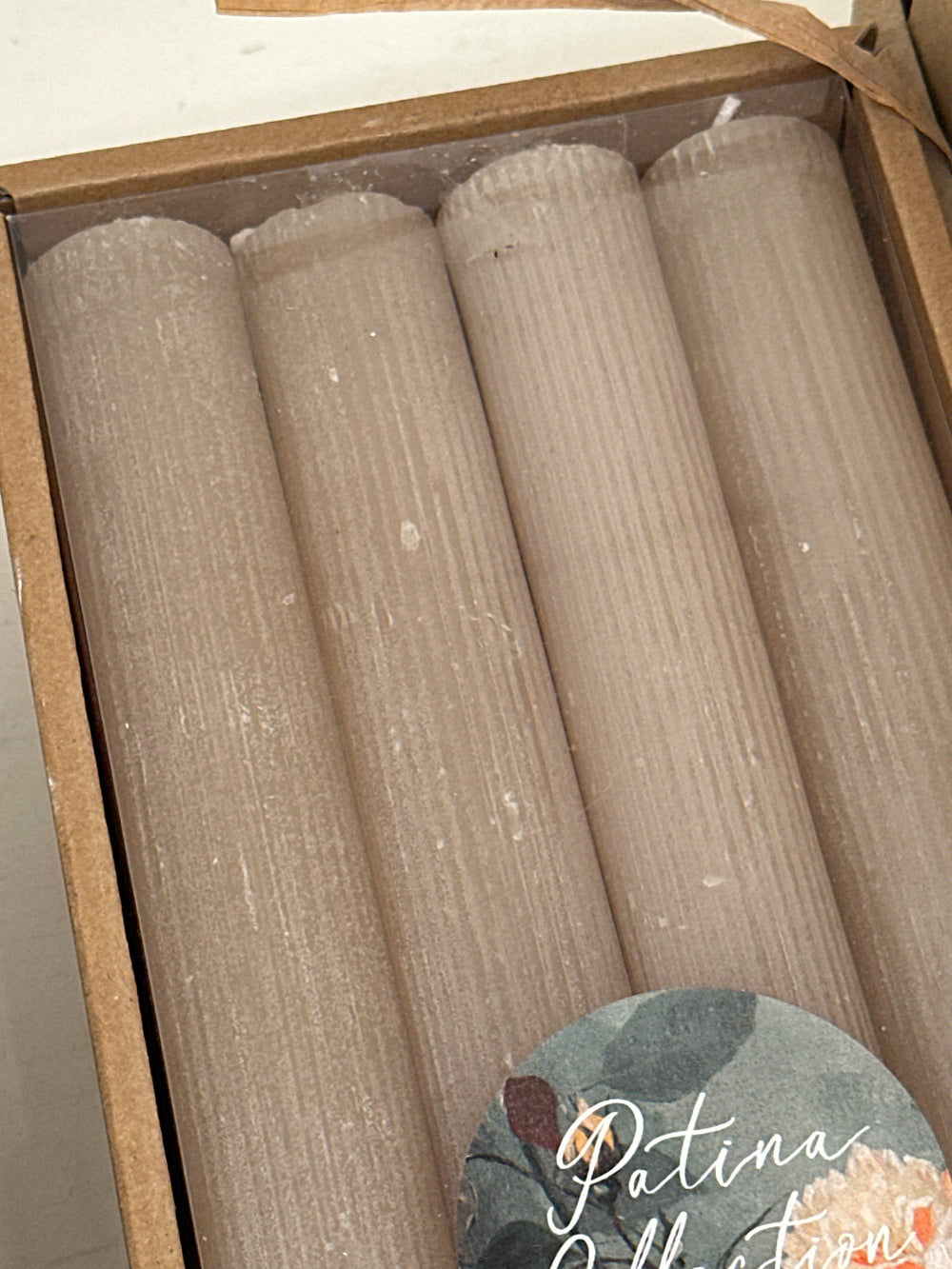 Pleated Linen Taper Candles– Set of 12