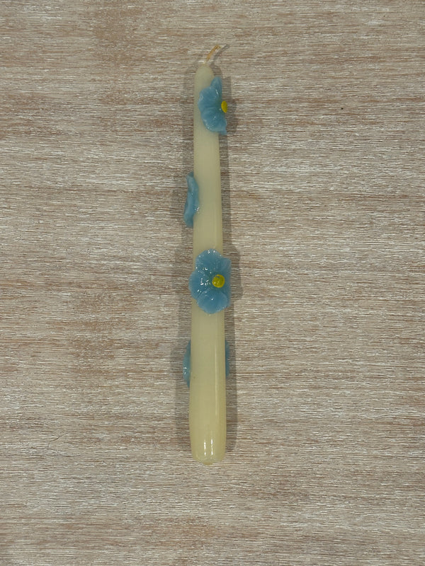 Fiore Blu Hand-Painted Candlestick- Set of 2