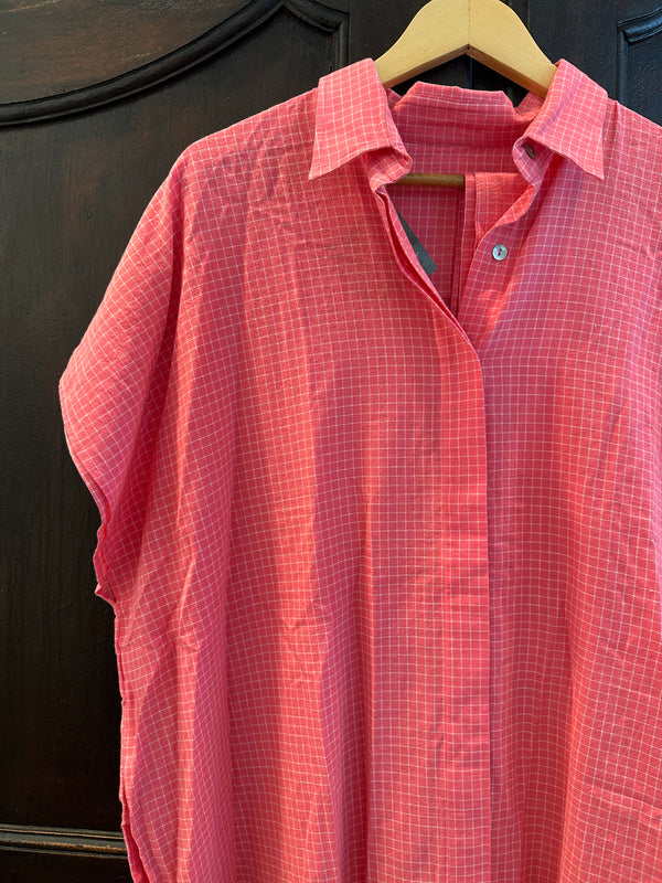 Rose Check Shirt Caftan