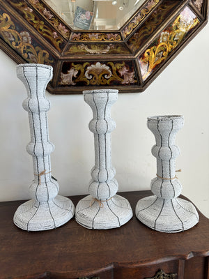 Zaria Beaded Bulb Candlestick Holder
